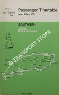 Southern Passenger Timetable - London, Southern England, from 1 May 1972 by British Rail Southern Region